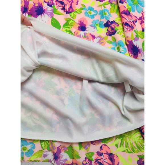 Nymphe Womens Size Large Floral Spring Summer Mini Baby Doll Dress Sleeveless - Picture 5 of 7